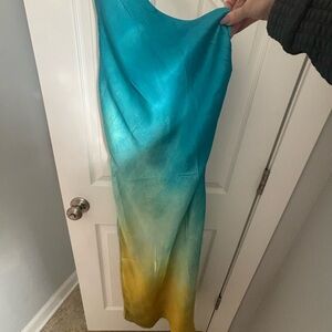Blue and Yellow Ombre Dress